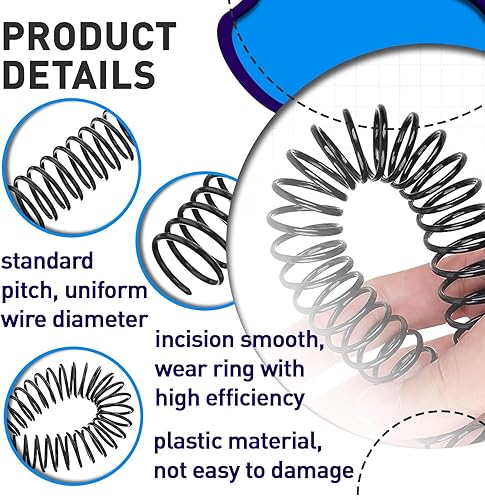 Miniatura 4 de Paquete de 150 bobinas de encuadernación en espiral, kit de bobinas de encuadernación de plástico de paso 41, 6 bobinas de encuadernación en espiral