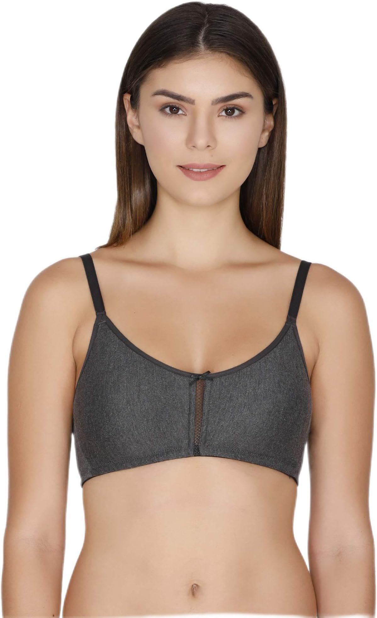 Zivame Women's T-Shirt Non Padded Non Wired Bra (Zi1882-Anthra Melange_Grey_32C)