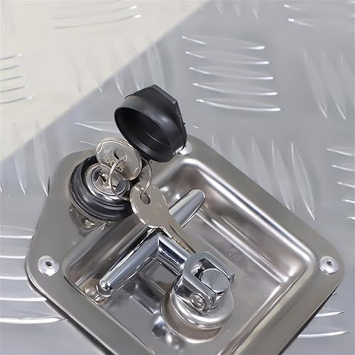 Miniatura 6 de TJHSM Caja de herramientas de almacenamiento de remolque pesado de 30 pulgadas, herramientas de organización de aluminio plateado con mango lateral