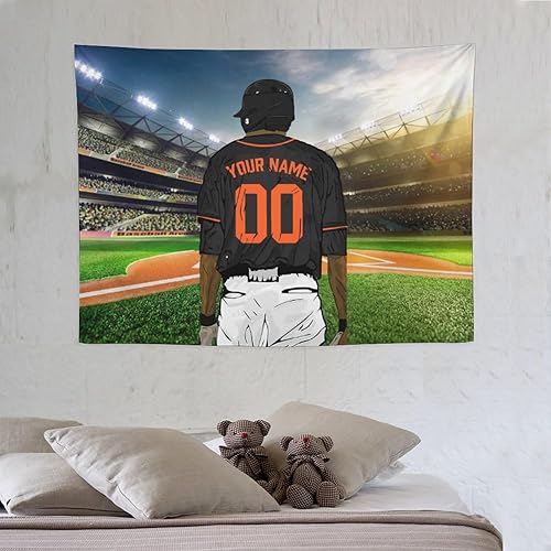 Miniatura 4 de Ubbuigi Tapiz de béisbol de ciudad, arte de pared personalizado, regalos impresos personalizados para fanáticos, hombres y mujeres, diseño de