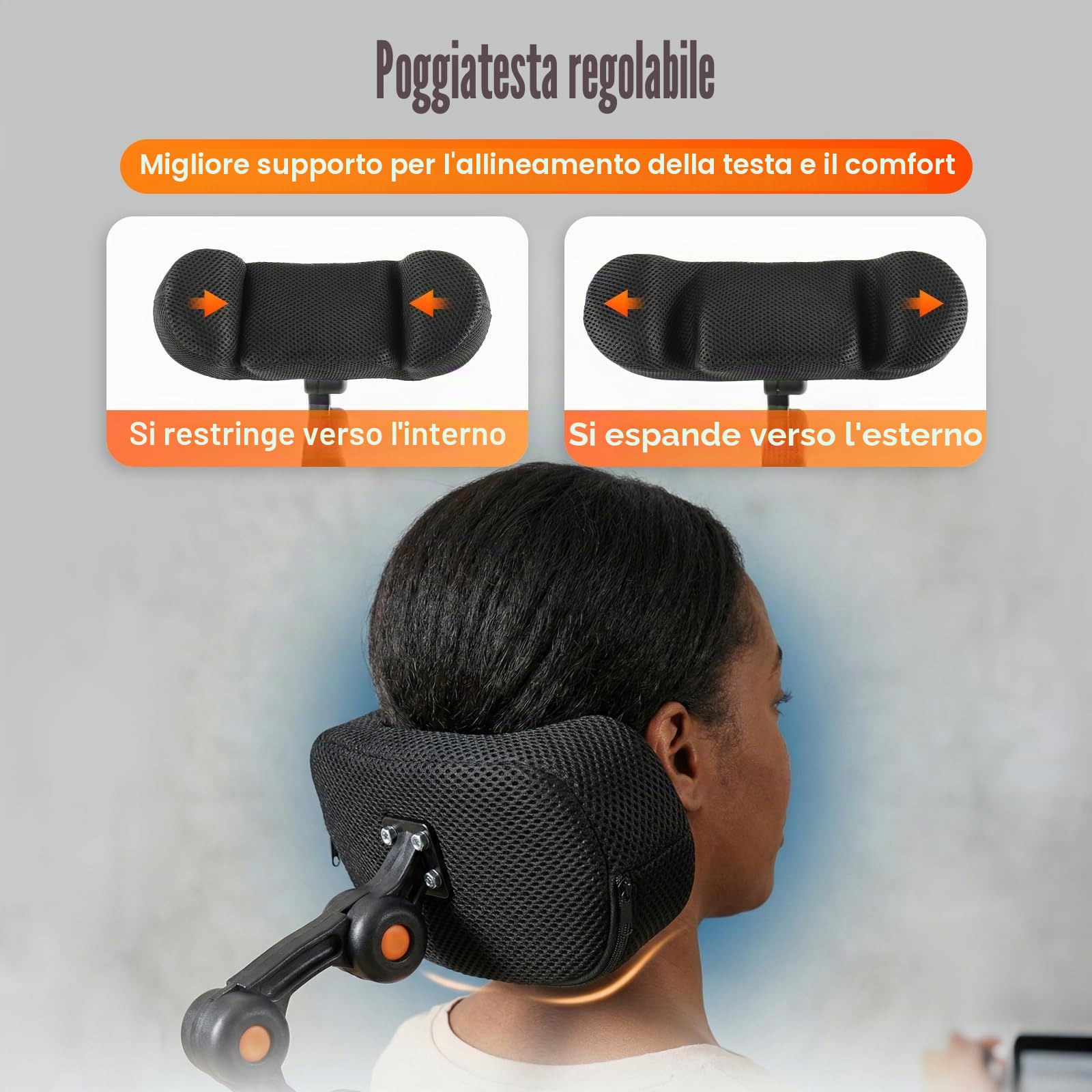 Poggiatesta regolabile per sedia a rotelle,Supporto per Il Collo della Sedia a rotelle, per anziani e disabili,Adatto alla maggior parte delle sedie a rotelle manuali disponibili in commercio