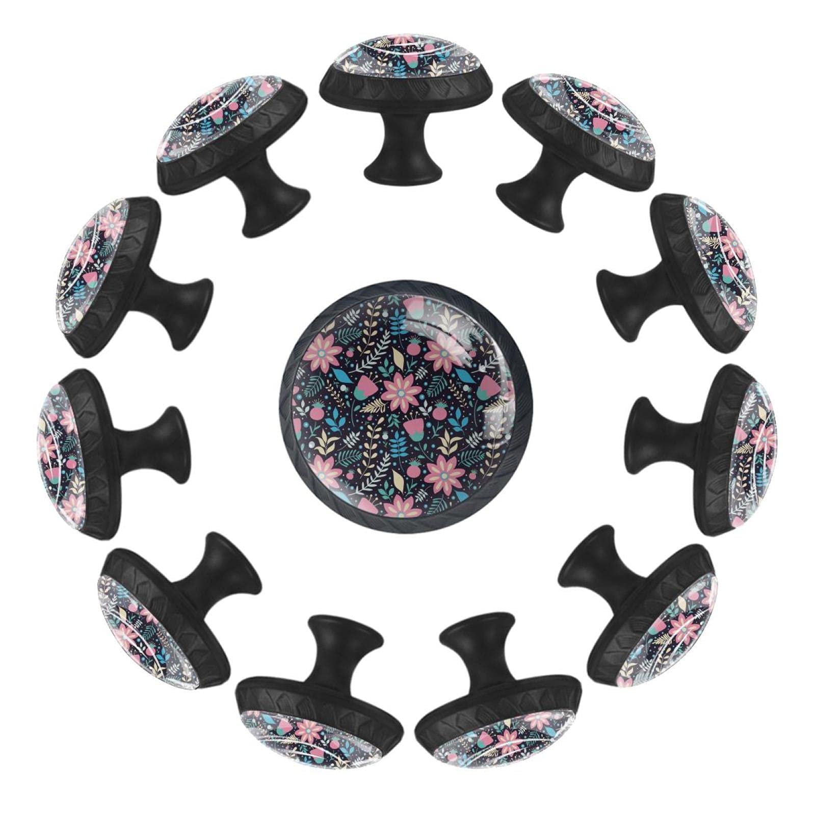 Boutons de tiroir ronds en fleur de 35 mm au design poétique pour mobilier