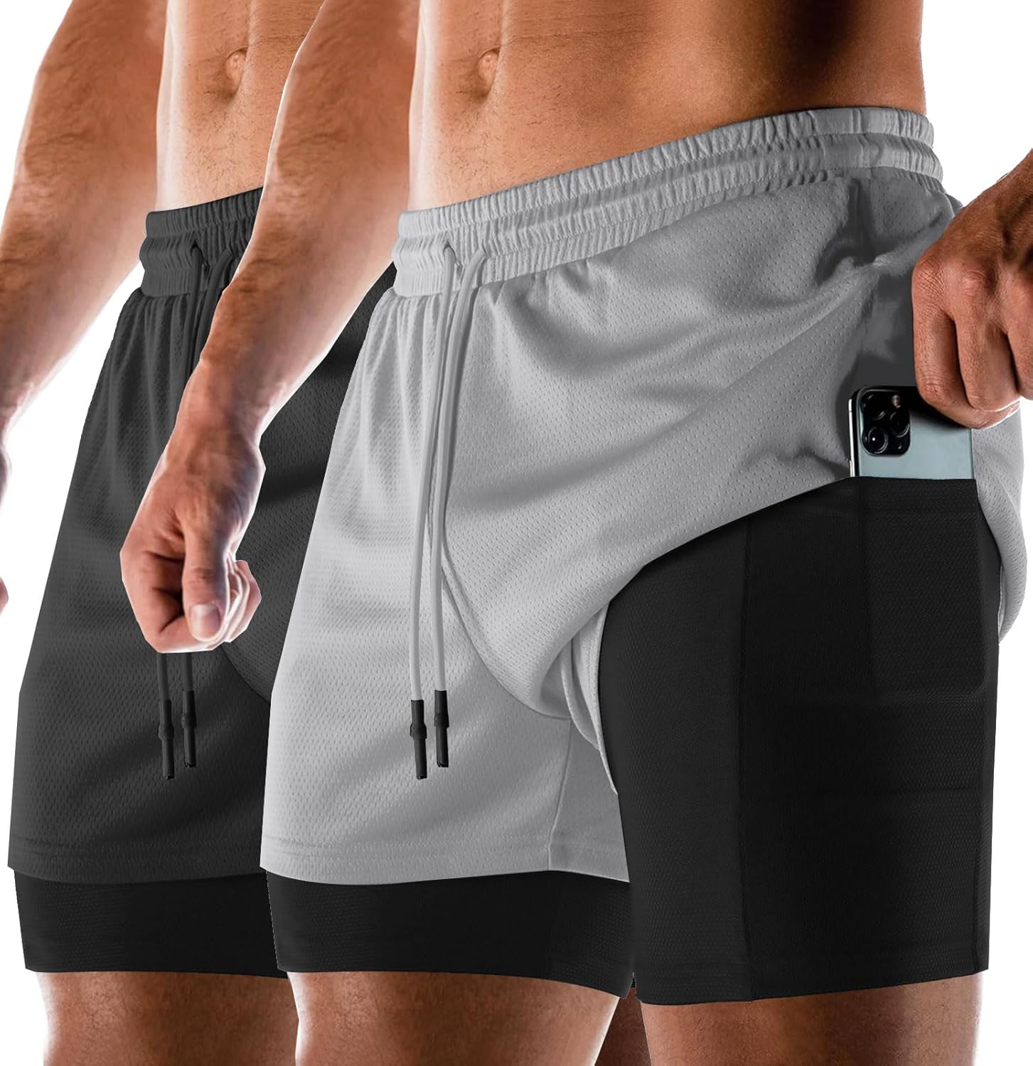 Aolesy Men’s Running Shorts Quick Dry Gym 5″/7″ Athletic Workout Shorts with Pockets