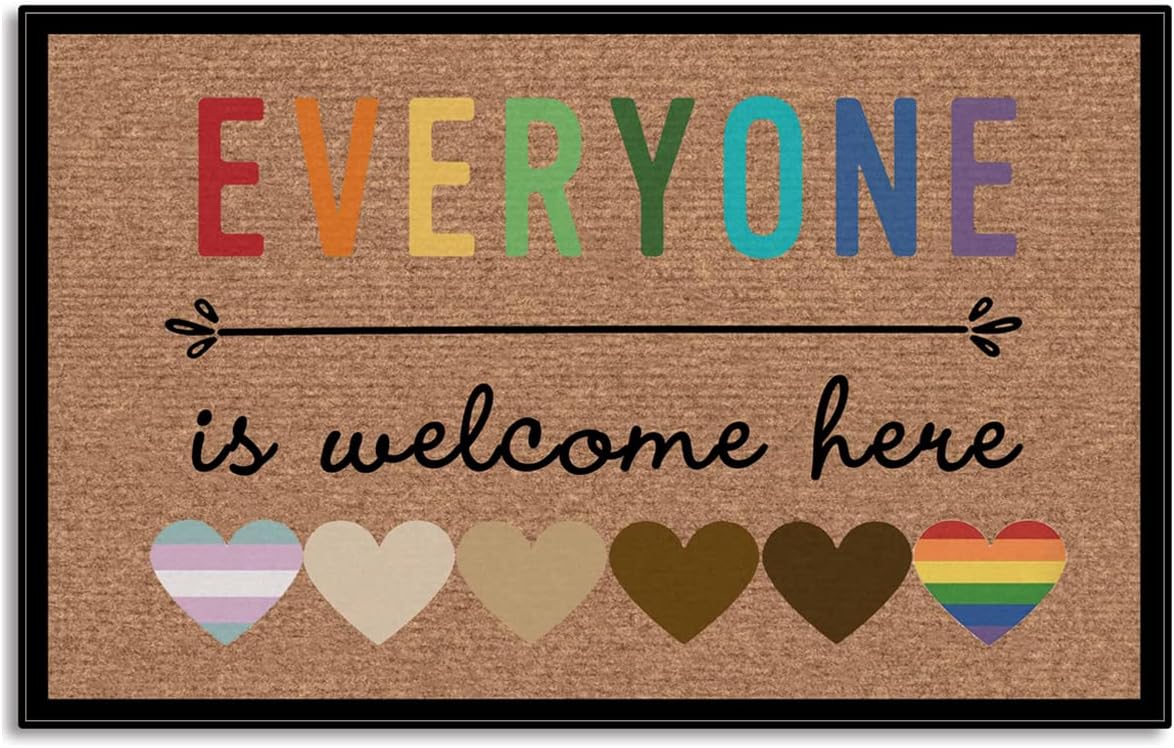 Everyone is Welcome Here Low Profile Door Mat for Front Door Inside Door Mats for Home Entrance, Inside Front Door Mat Indoor Doormat for Entryway 30"X18"