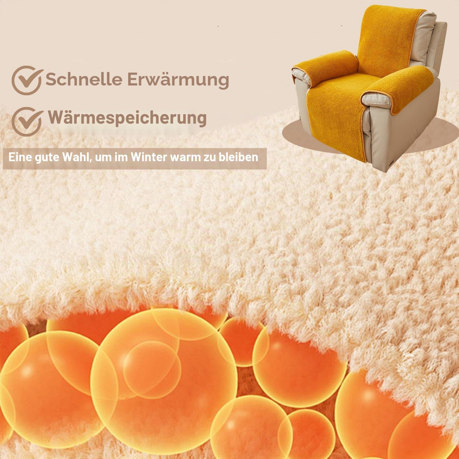 Sofa Armlehnenbezüge, Sesselschoner Sesselauflage, Fernsehsessel Schutzbezug Anti-Rutsch, Headrest Protectors for Recliners für Zuhause mit Kindern und Haustieren Hund (Gelb,56X207cm)