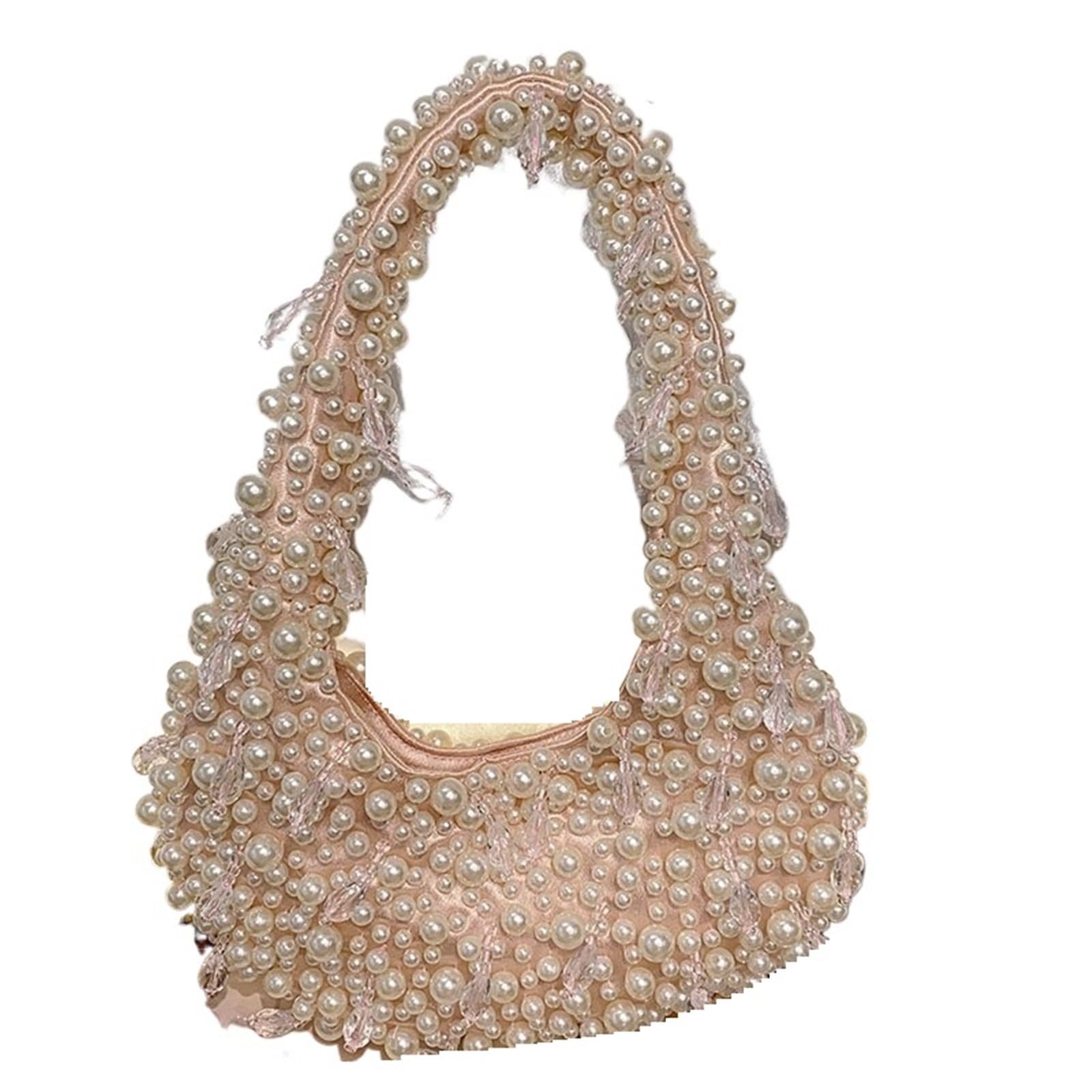 Perlen Clutch Handgemachte Abend Perle Tasche Handtaschen Designer Nette Frau Perlen(Color3)