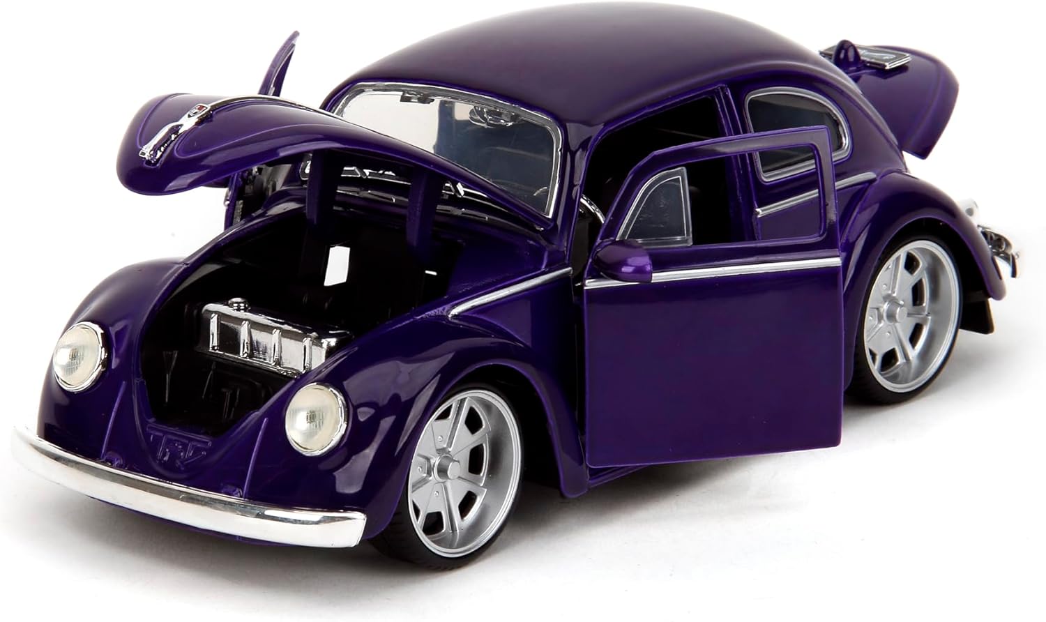 Jada Toys - 1:24 Wednesday 1972 VW Beetle with Wednesday & Thing Figures - Collectible Toy for Adults & Kids