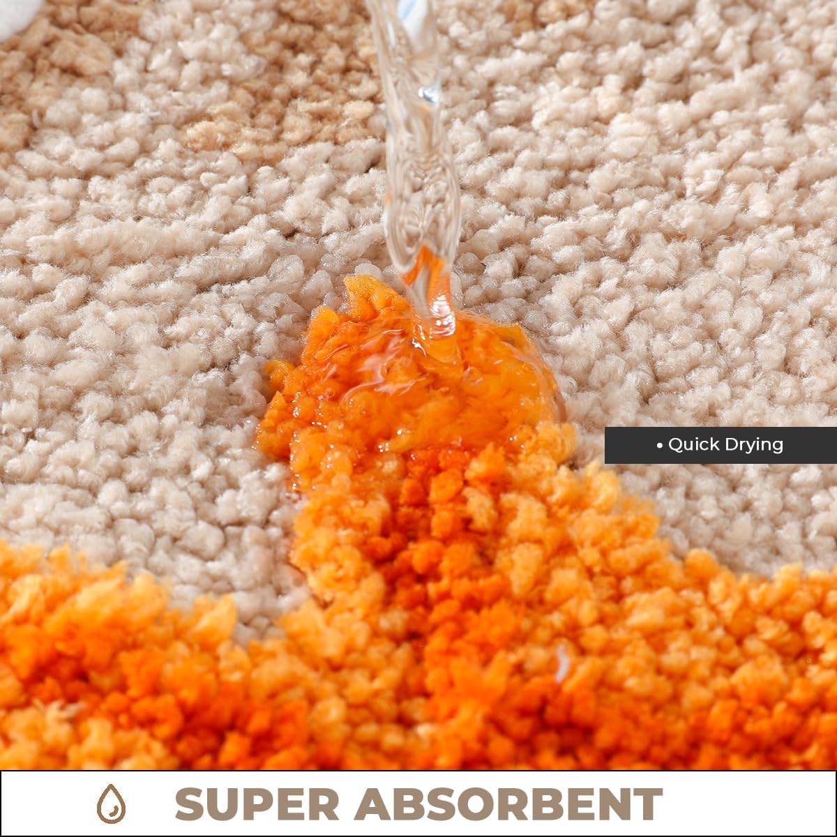 Cute Ocean Bathroom Rug Super Absorbent Bath Mat Machine Washable and Non Slip Fluffy Carpet for Shower, Bedroom and Living Room (31"x20", Shore)