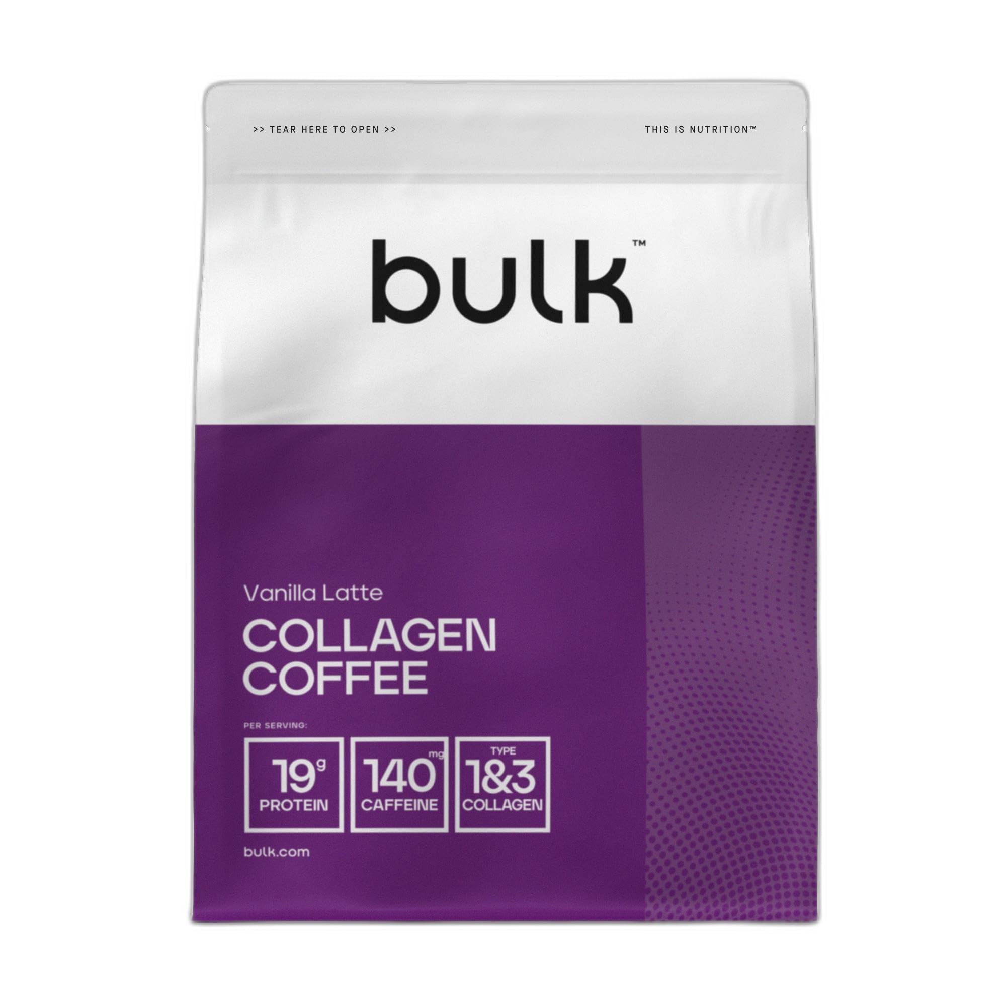 Bulk Collagen Coffee, Vanilla Latte, 500 g