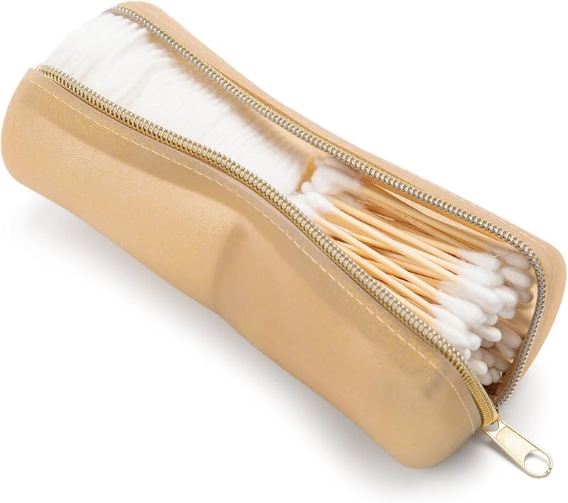 Necessaire de viagem 2 em 1 Visfresh para discos de algodão e hastes flexíveis, Ballroom Champagne