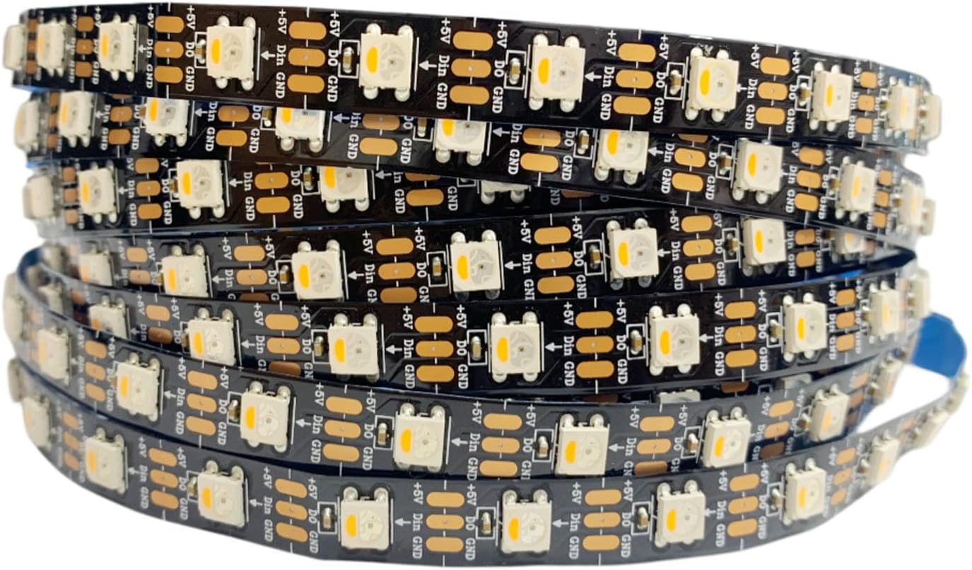 DC5V DC12V SK6812 RGBW LED-Streifen 4-in-1 Ähnlich WS2812B 30 60 144 LED Individuell Adressierbare Intelligente Pixel Magisches RGB CW WW Licht (5V RGBWW, 5M 60LED/M, White Pcb Ip65)