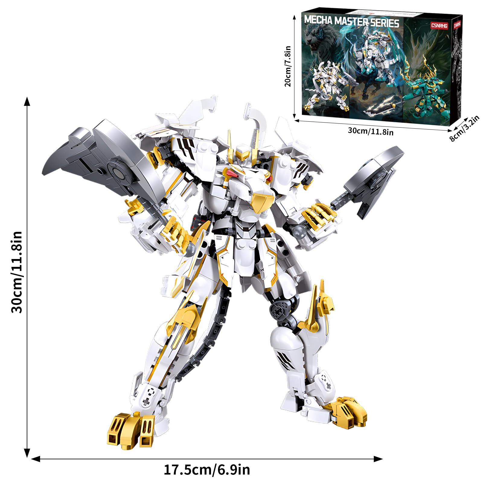 Amazon.com: CSNRHG White Tiger Samurai mech Robot Model with