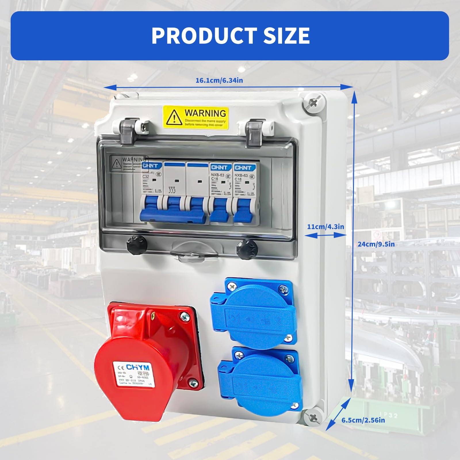Distributore Di Corrente Da Parete 16A IP54 - 230V, Impermeabile, Per Cantieri E Officine - Foto 9