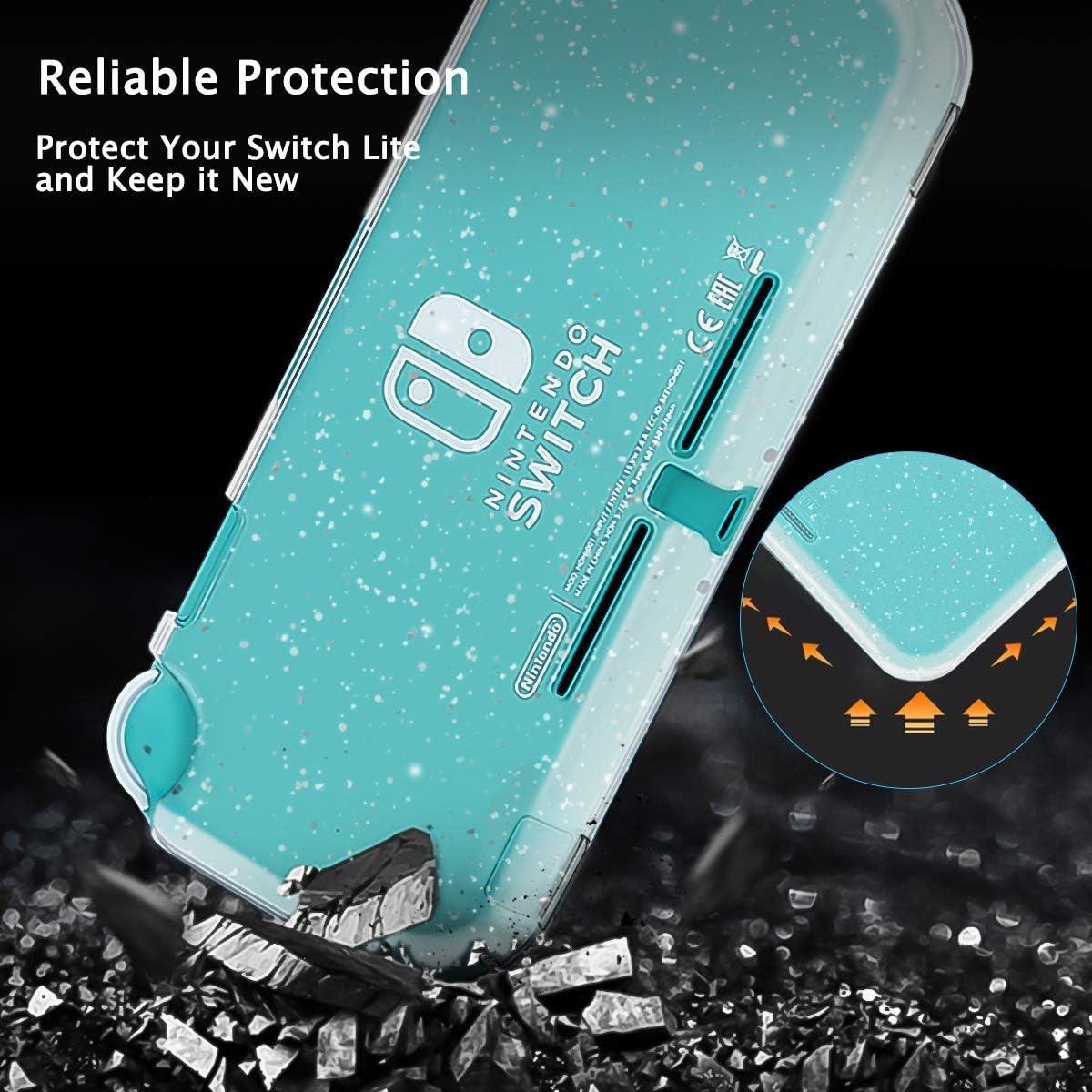 DLseego Switch Lite 2019 Protective Case Compatible with Nintendo Switch Lite, Glitter Bling Soft TPU Cover with 2 Pack Screen Protectors - Image 5