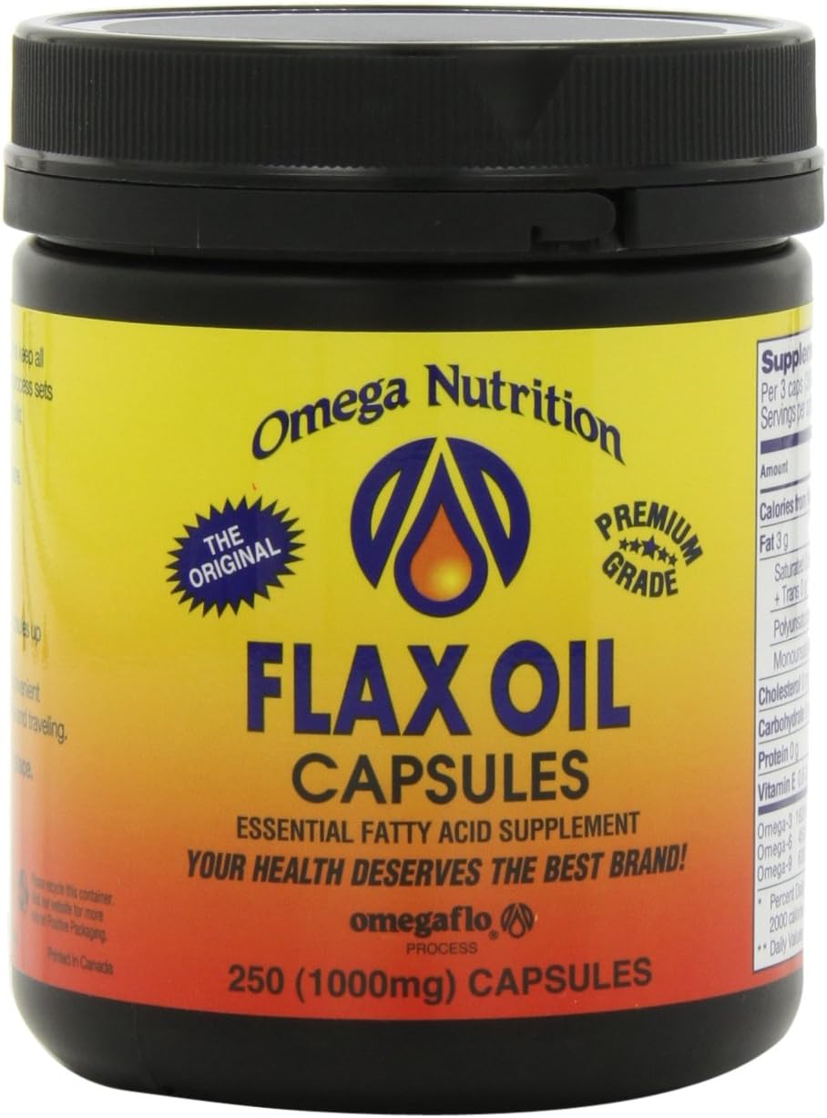 Omega Nutrition Flax Seed Oil Capsules, 250-Count