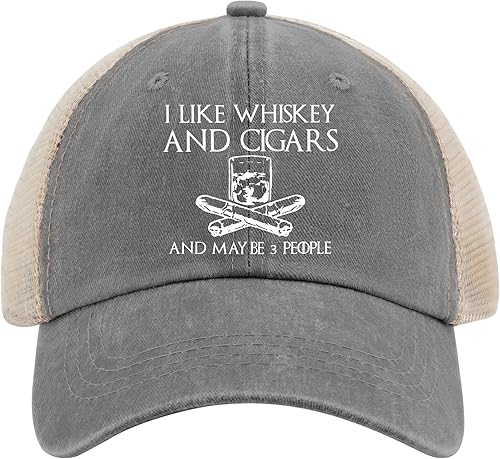 Miniatura 4 de Funny Hat I Like Whisky and Cigars and Maybe 3 People Hat for Men Baseball Caps Adjustable Caps