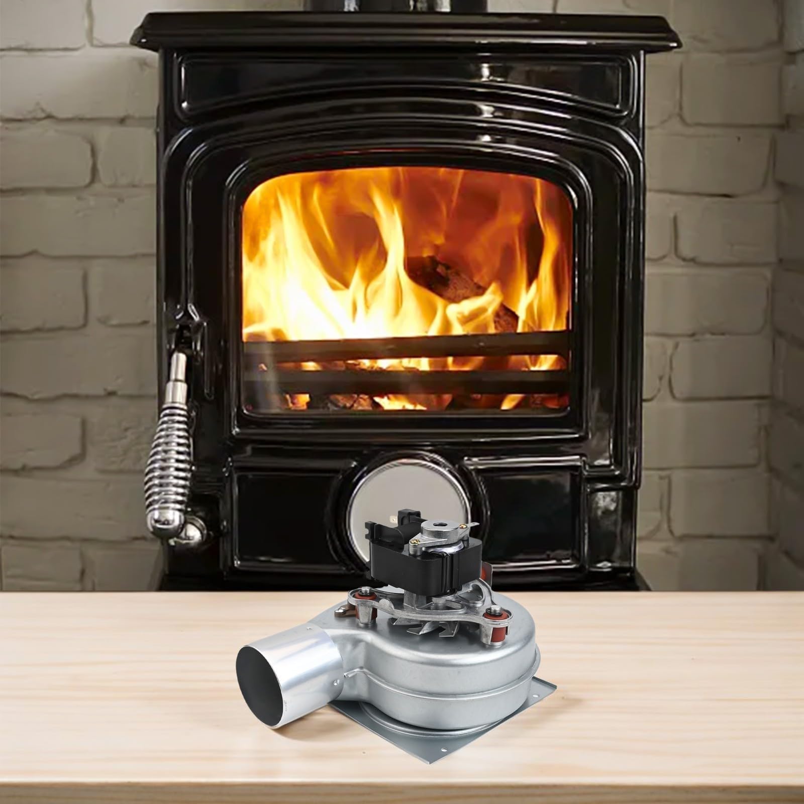 Ventilador de Chimenea de 35 W con Resistencia a Altas temperaturas y bajo Ruido, Ventilador de Horno de calefacción de Metal de 220 V para Estufas y chimeneas