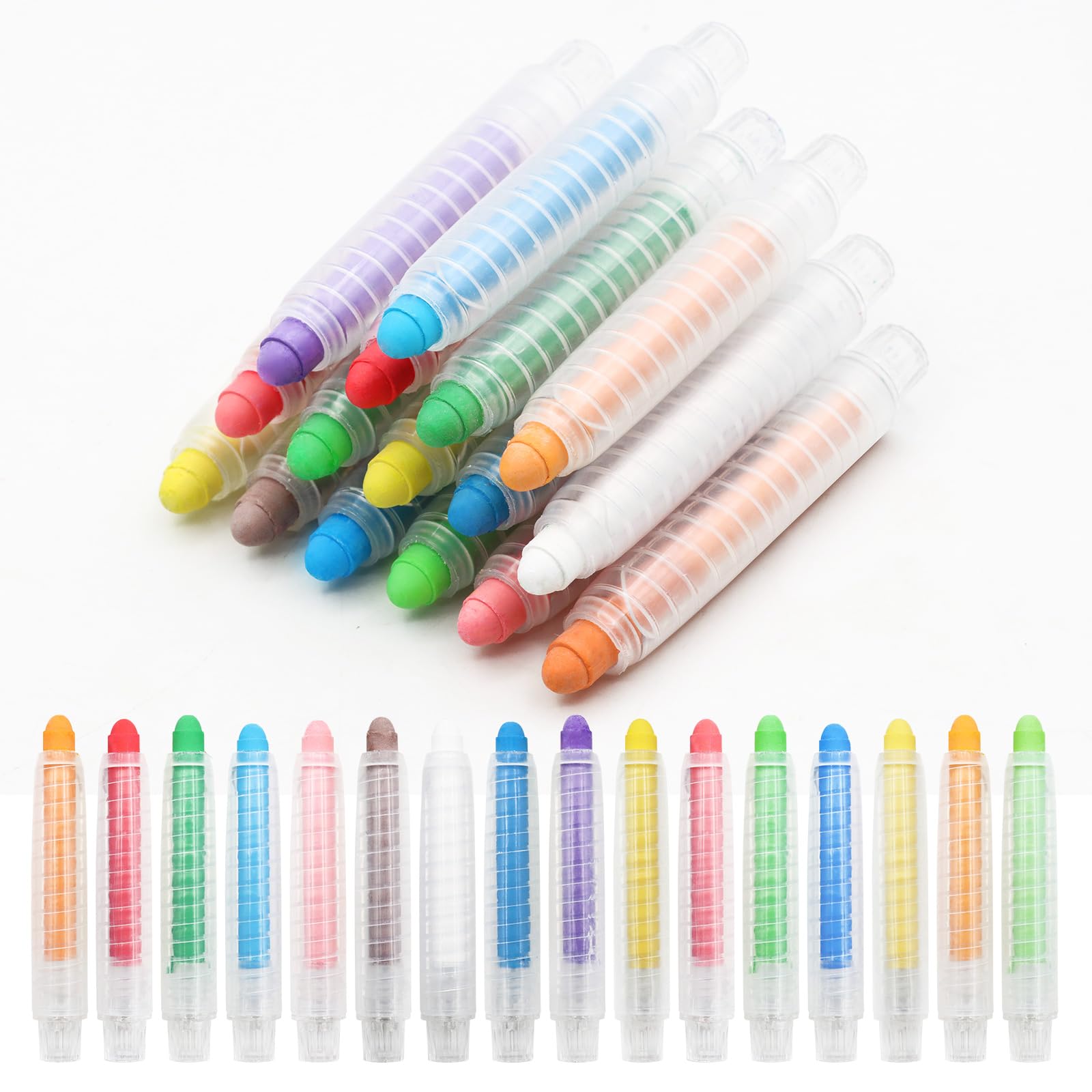 Scettar 16 Pezzi Gessetti Colorati Con Supporto per Lavagna Lavabile Non Tossico - per Scuola, Ufficio, Studio, Disegnare, Scrivere