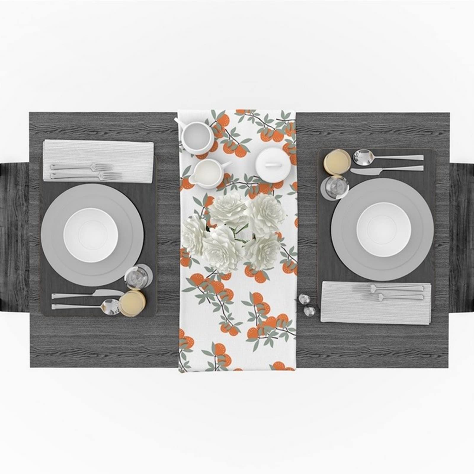 Chemin de Table en Lin de Qualité Supérieure Style Moderne Chic 41x183cm - 4