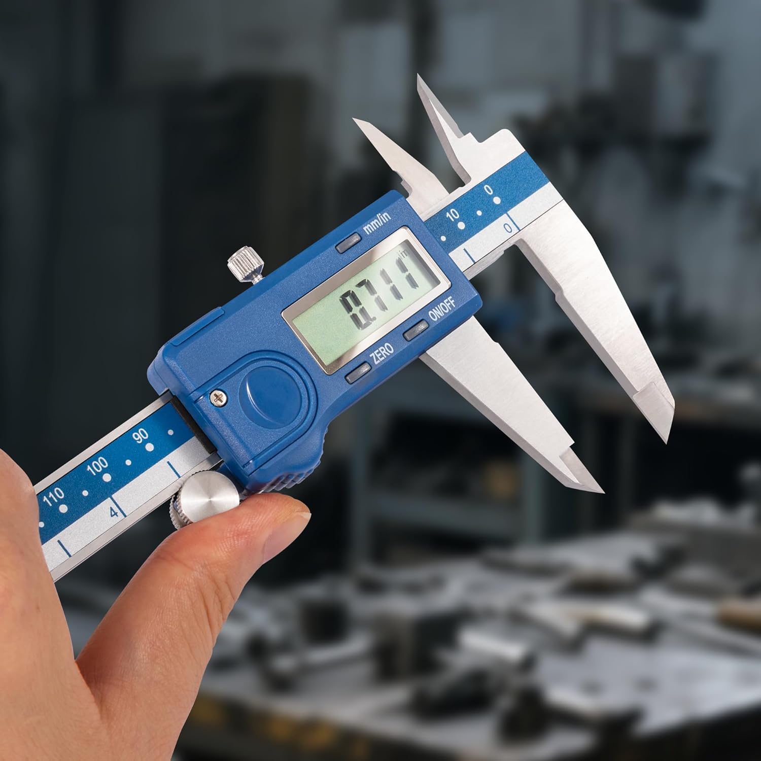 Dasqua Left-Handed Digital Caliper 0-8"/200mm Stainless Steel with Large LCD Screen, Dual Reading in/mm, Accuracy ±0.0015"/0.03mm, Resolution 0.0005"/0.01mm, High Precision Caliper Measuring Tool
