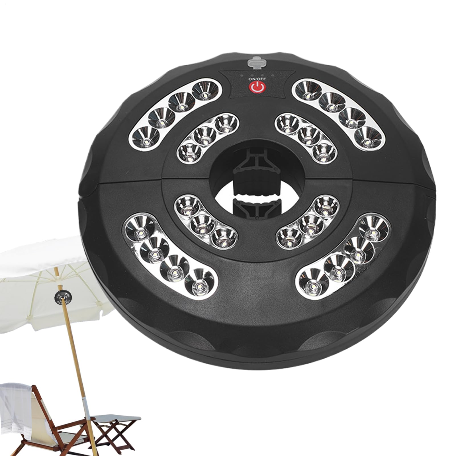 Luces Exteriores Bajo Paraguas | Luz para Sombrilla Sin Cables,Impermeable Recargable con Modos Ajustables para Decoración de Jardín Piscina Camping y Terraza