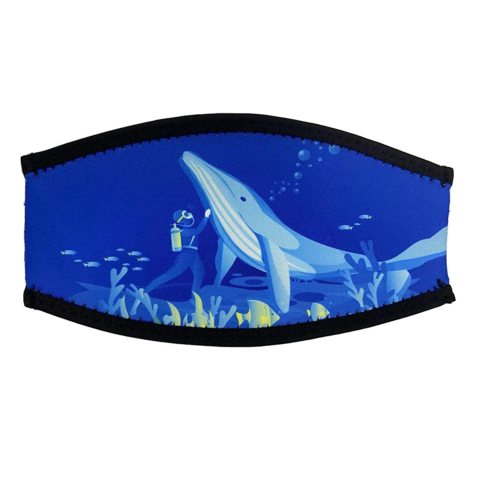 DYNWAVE Waterproof Neoprene Scuba Diving Mask Strap Cover Long Hair Protector Water Sports Accessories Comfortable Pad Snorkeling Mask Strap Cover, Dark Blue