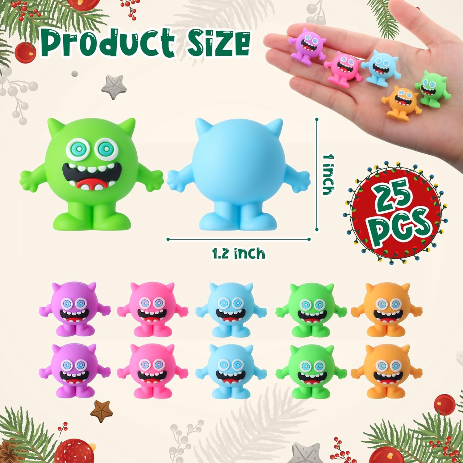 Bucherry 25 Pcs Easter Miniature Monsters Figurines Small Monster Figures Toys Bulk for Easter Party Favors Gifts Goodie Bag Supplies Birthday Decor in Fairy Garden to Prank Hide and Seek