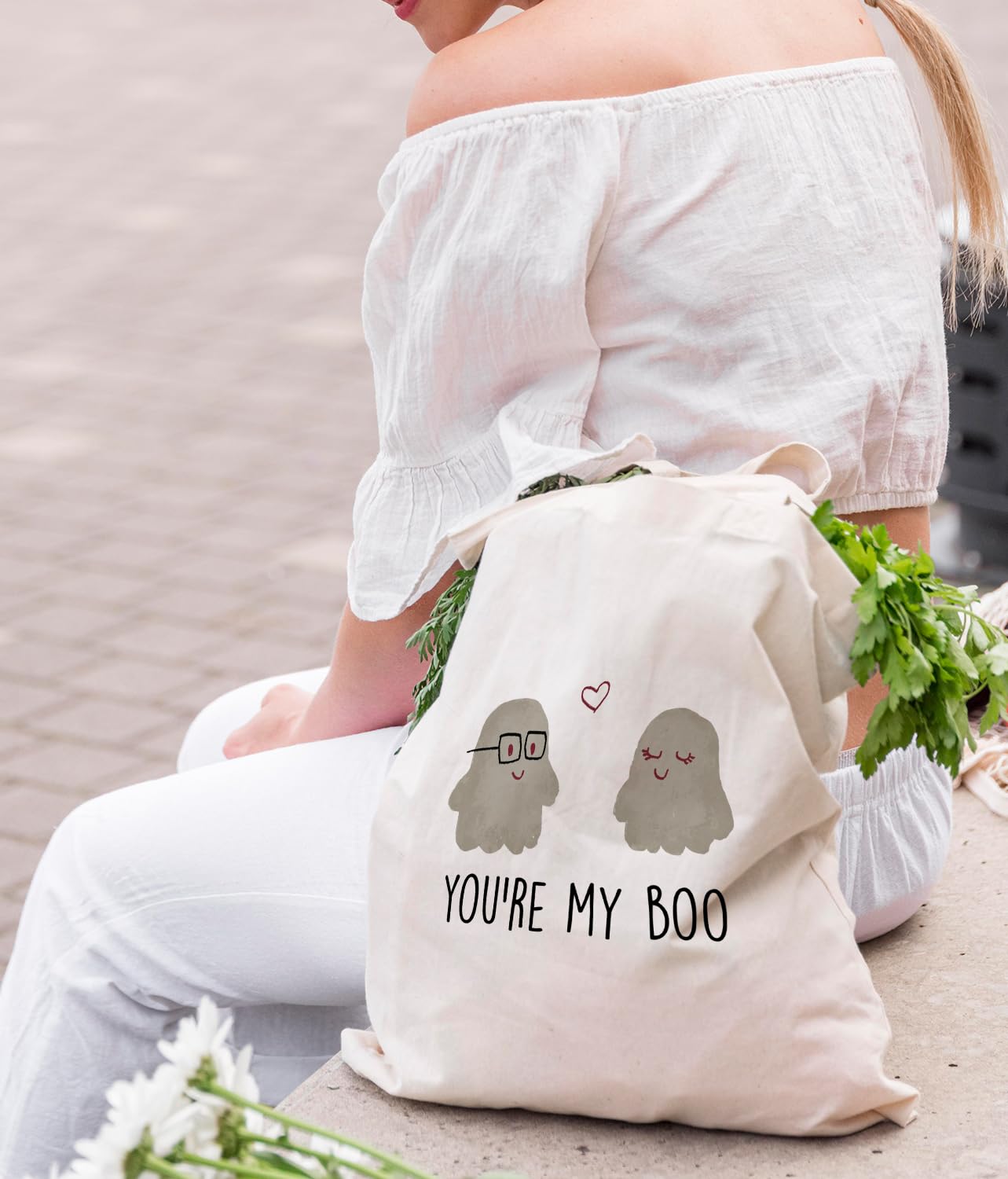 QIMIUTB Canvas Aesthetic Tote Bag Gift For Women Cute Tote