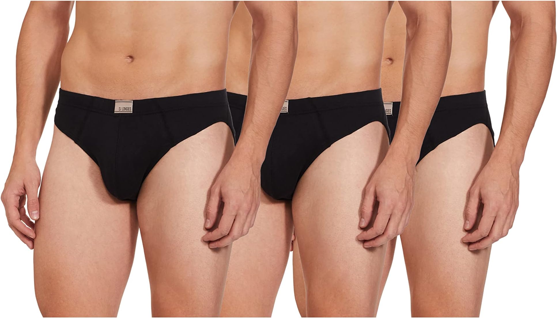LongiesMen's Outer Elastic Briefs Pack of 3