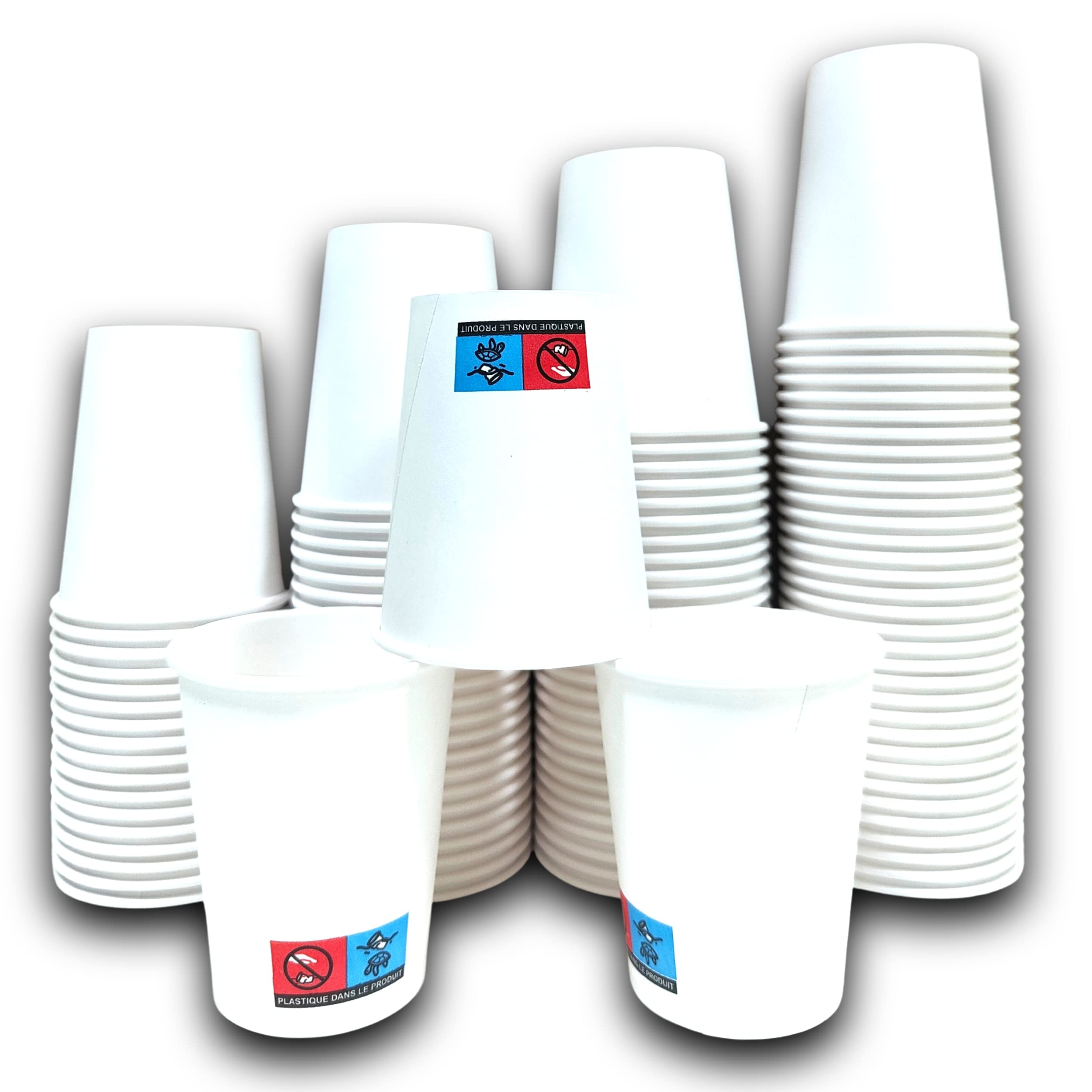 Gobelets Carton Jetables Blanc Ou Marron 200 Ml Très