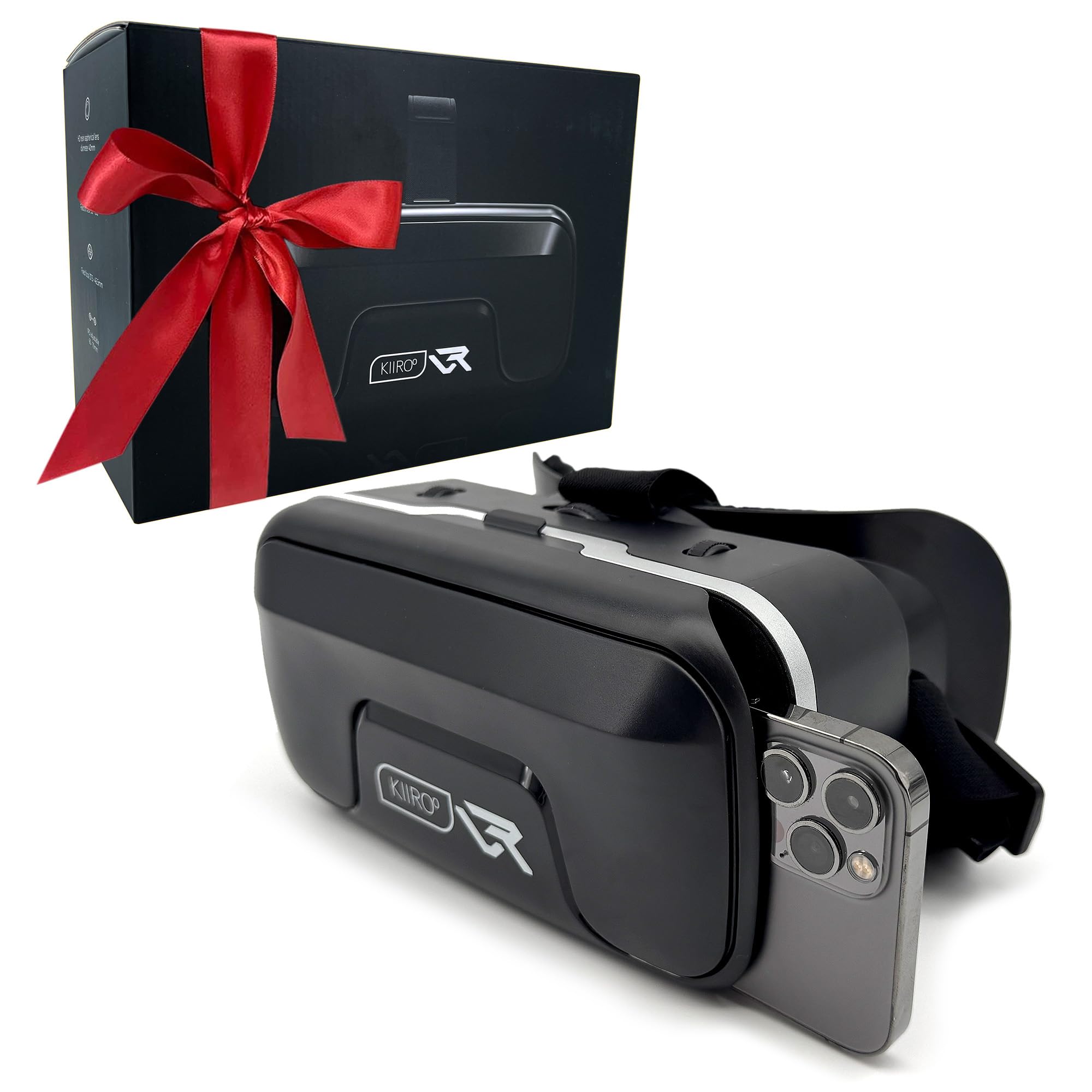 VR Headset for Phone - Optimized for VR Content - for iPhone, Android & Windows - Fits 5.5"-7.2" Devices - Glasses-Friendly - 40mm HD Resin Aspherical Lens - Adjustable IPD & Fixed Focus