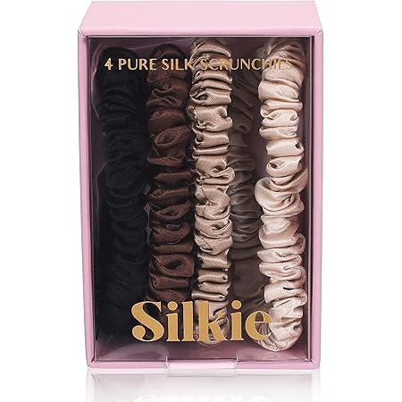Amazon.com : SILKIE x4 Set 100% Pure Mulberry Silk Black Brown Skinny