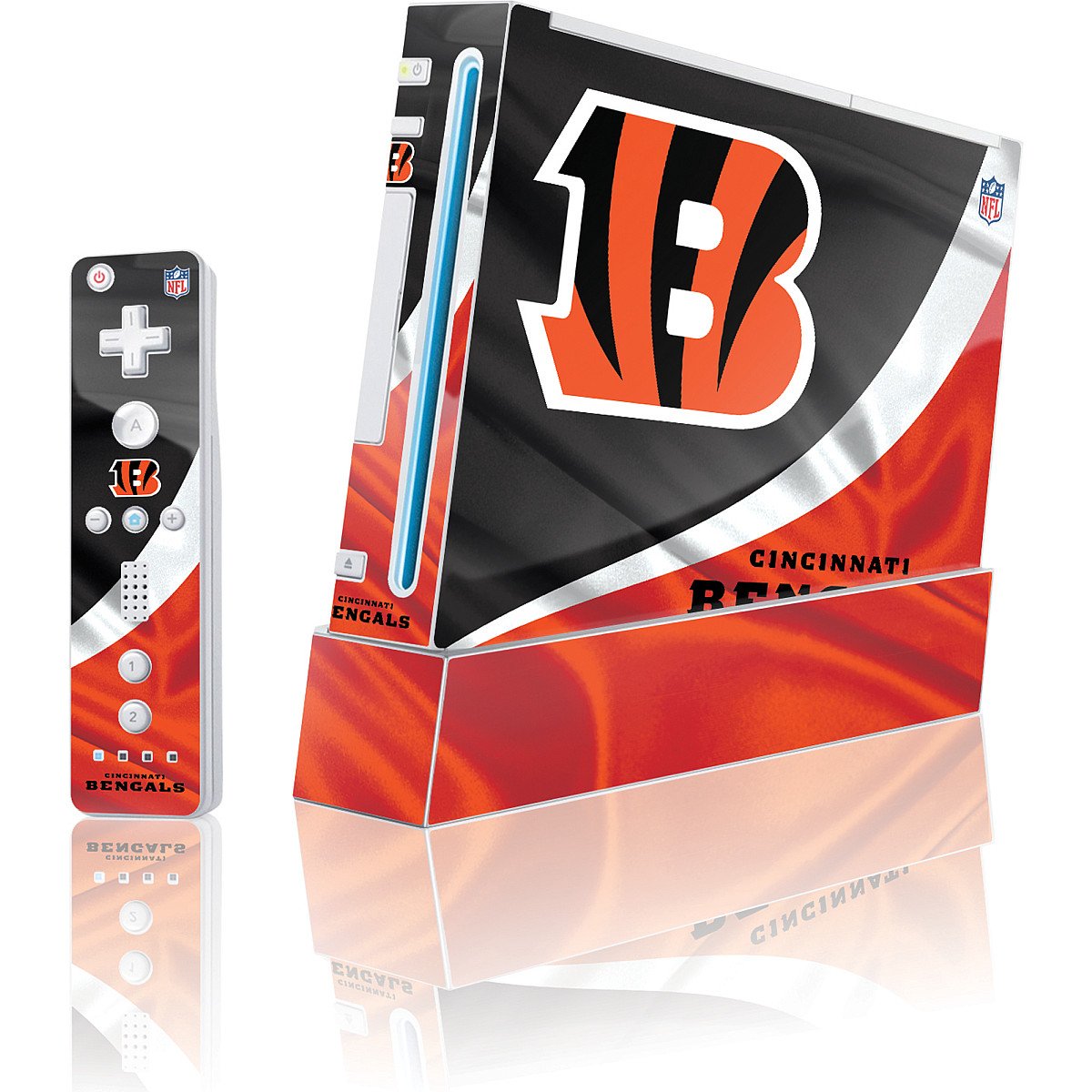 Skinit Decal Gaming Skin Compatible with Wii (Includes 1 Controller) - Officially Licensed NFL Cincinnati Bengals Design