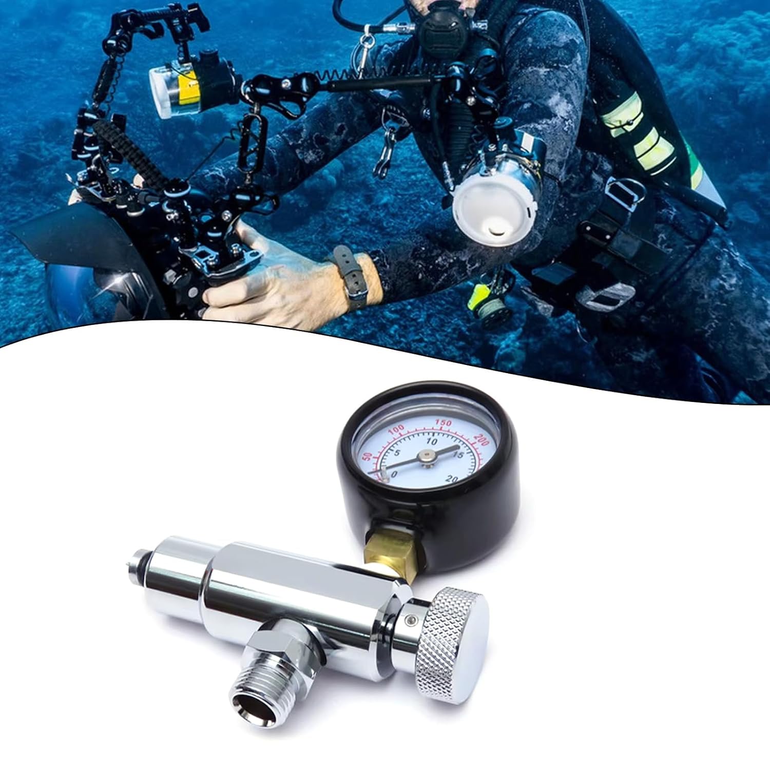 Underwater Pressure Gauge for Regulator Diving Professional Pressure Tester
