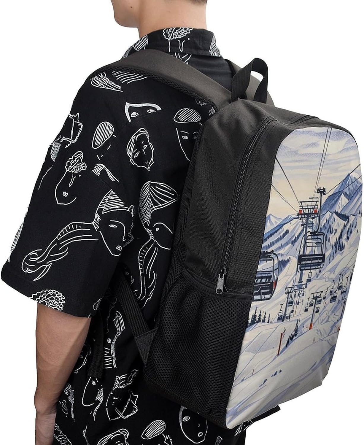 Mount Horsney Ski Lift Laptop Backpack 17 Inch Large Capacity Backpack image 5