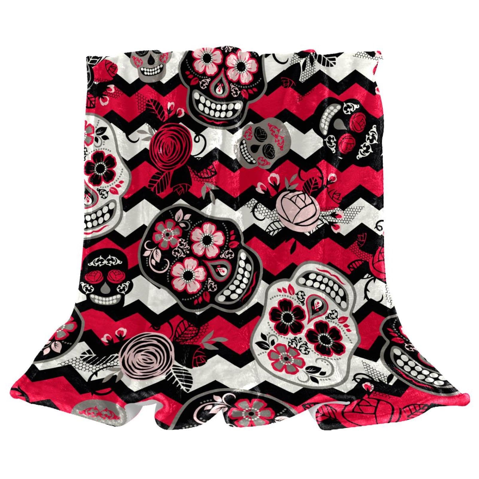 Couverture polaire crâne rouge : un plaid doux et réconfortant pour vos moments de détente