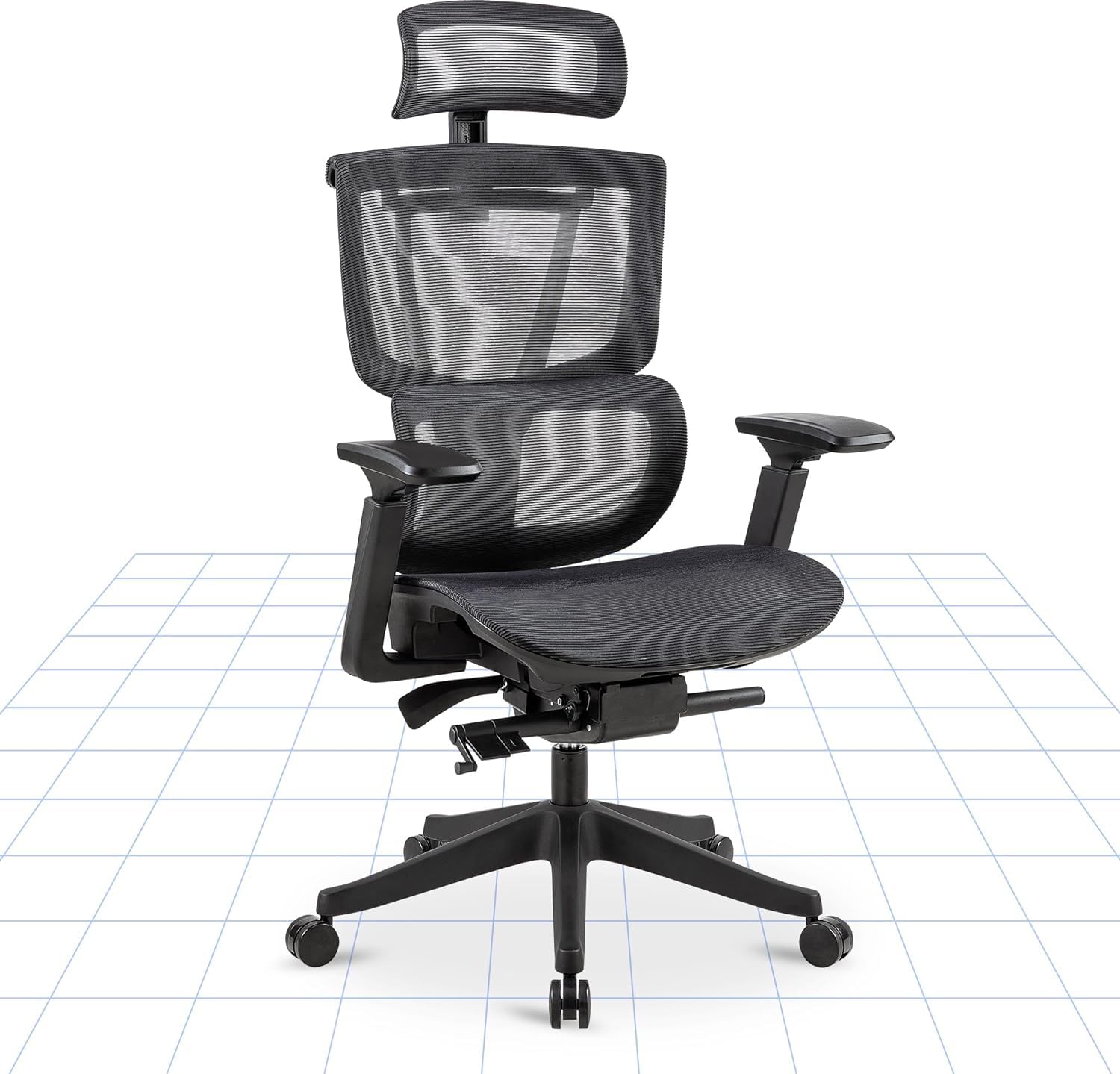 FLEXISPOT C7 Silla de Oficina Ergonómica, con Soporte Lumbar, Ruedas Giratorias, Cojín de Malla Transpirable, función de inclinación hacia adelante, Silla de Escritorio de Altura Ajustable