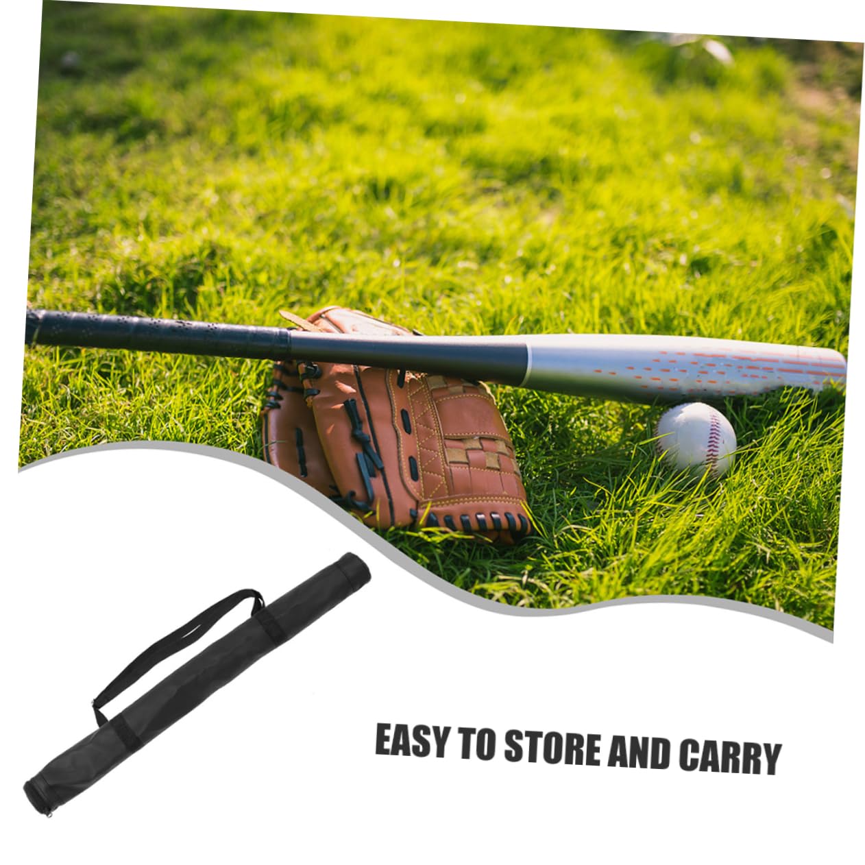 Toyvian Bolsa para Bate de Béisbol Ligera de Tela Oxford Negra Diseño Versátil y Cómoda, Adecuado para Atletas en Movimiento Que Necesitan Transportar Bates 32 Pulgadas