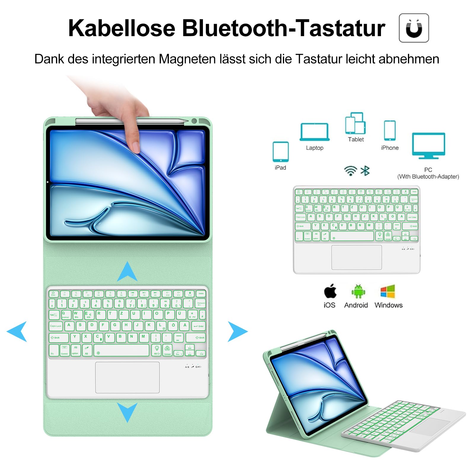 Fintie Hoes iPad Air 11 inch M3 2025 / M2 2024, iPad Air 5e/4e gen 2022