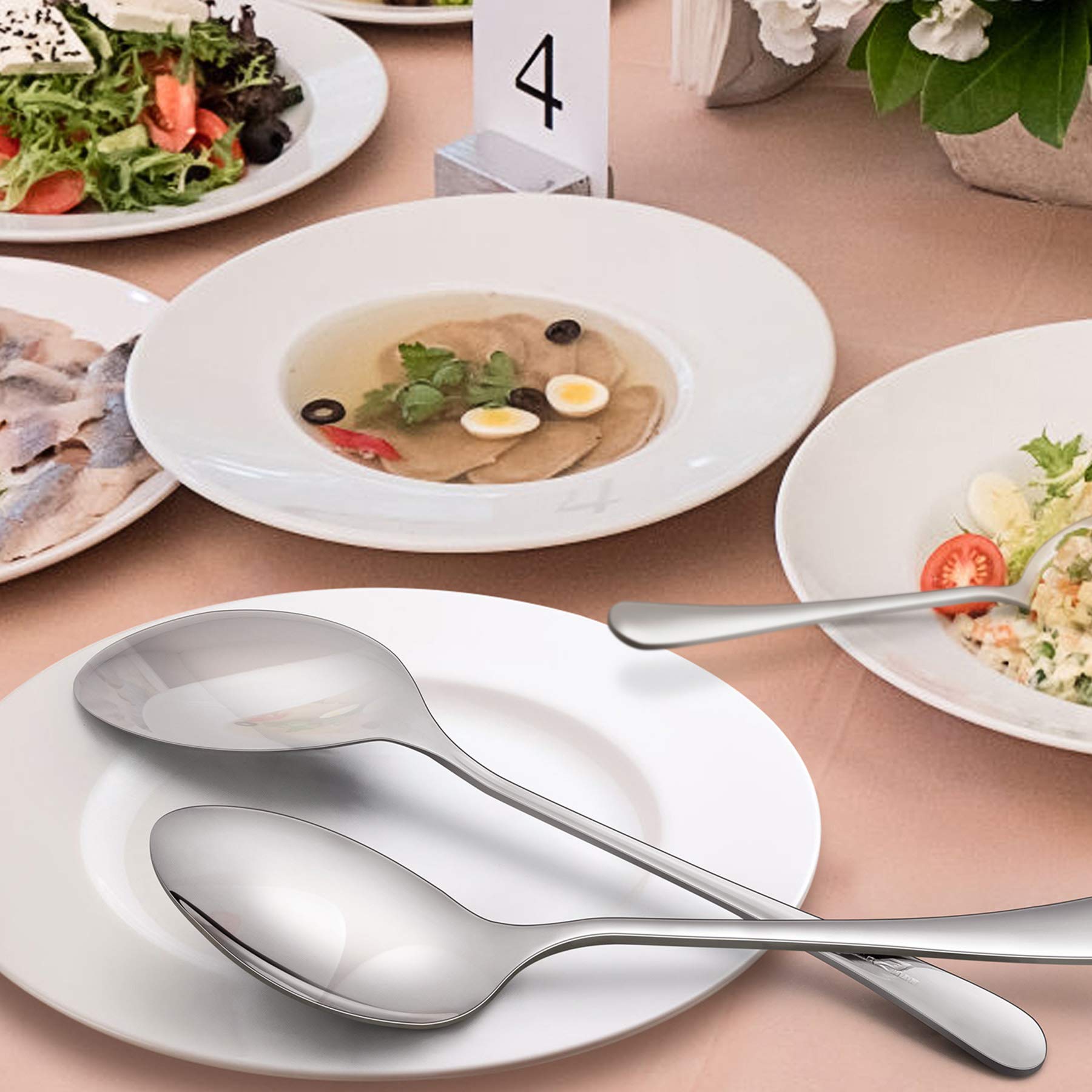 Amazon.com | LIANYU Serving Spoon Set of 6, 9.8 Inch Stainless