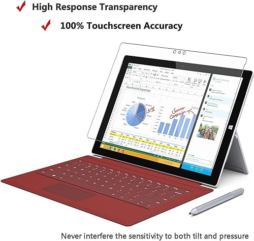 Vista 15 de Paquete de 2 protectores de pantalla de vidrio templado Megoo para Microsoft Surface Pro 9 2022/Surface Pro 8/Surface Pro X 13 pulgadas, fácil