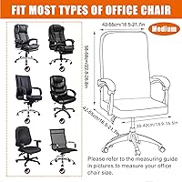 Vista 6 de CRFATOP Funda elástica para silla de oficina de computadora con cremallera duradera, funda giratoria universal para silla de escritorio