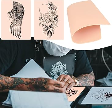 10 Pcs Blank Tattoo Practice Skin, Blank Tatouage Practice Skin for Experienced Artists, Beginners (10Pcs, Pink)