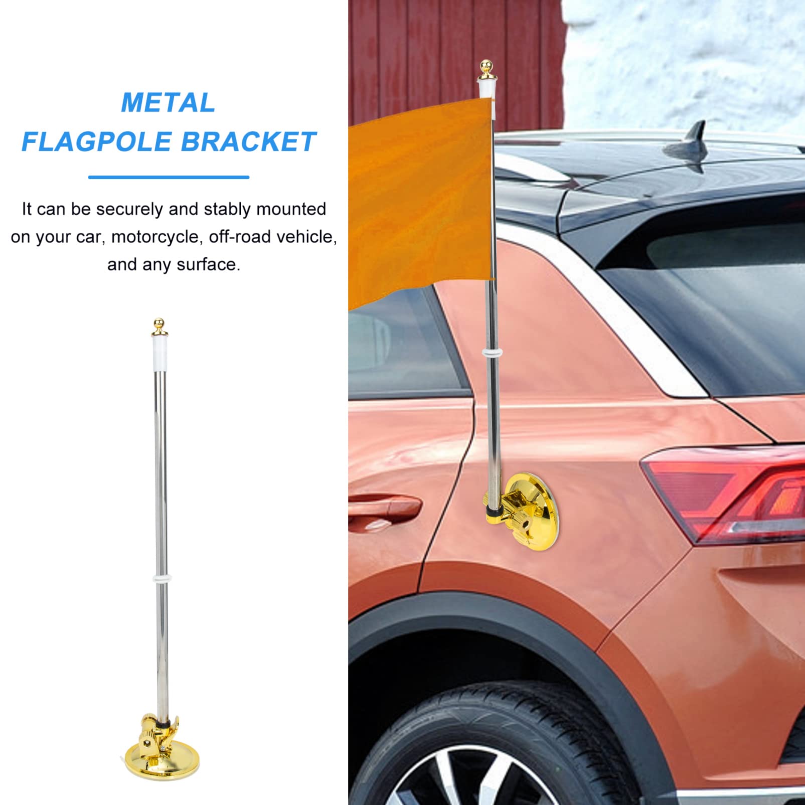 PRETYZOOM Soporte de Mástil de Bandera de Coche: Pequeño Titular de la Bandera de Ventosa Soporte de Mástil de la Bandera de la Ventana del Vehículo Soporte de la Bandera de Escritorio Base para