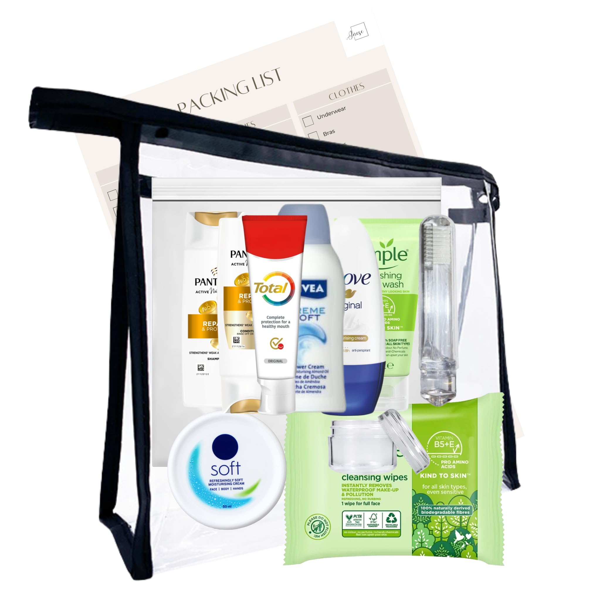 Travel Toiletries Set for Women – TSA Approved Mini Toiletries Kit for Travel & Hospital Stay – Travel Size Toiletry Essentials for Carry-On & Overnight Bag