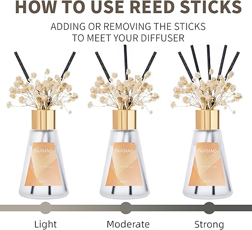 Miniatura 4 de Paquete de 3 difusores de varillas con 15 varillas difusoras de junco, es una buena idea de regalo para decoración de baño y decoración del hogar,