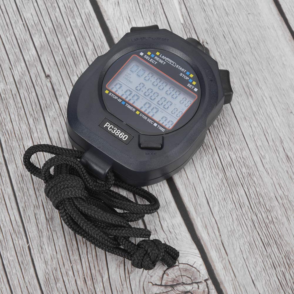 POENVFPO 3860 Cronometro Elettronico, Cronometro Sportivo Digitale Timer Orologio Impermeabile per Allenatori Nuoto Corsa Allenamento Sportivo