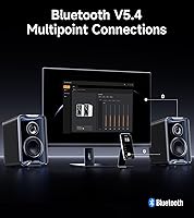 Vista 4 de Edifier QR30 2.0 Altavoz activo de escritorio, altavoces compactos Bluetooth V5.4 para computadora, altavoz inalámbrico de estantería, 30W (RMS)