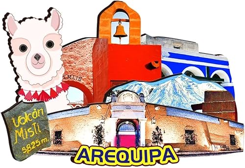 Arequipa - Imán de madera para nevera, diseño de Perú, monumentos en 3D, recuerdos coleccionables, decoración hecha a mano