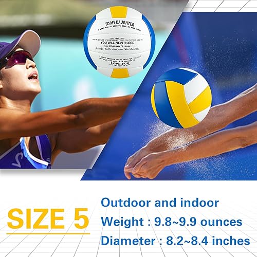Miniatura 3 de Volleyball Gift for Daughter Personalized Indoor Outdoor Sports Balls,Engraved Message Volleyballs Official Size 5 Birthday Presents from Mom